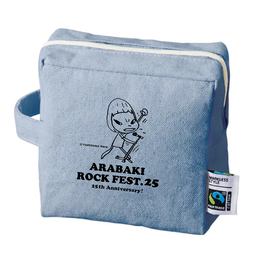 荒吐×奈良美智 スクエアポーチ<ライトブルー>
