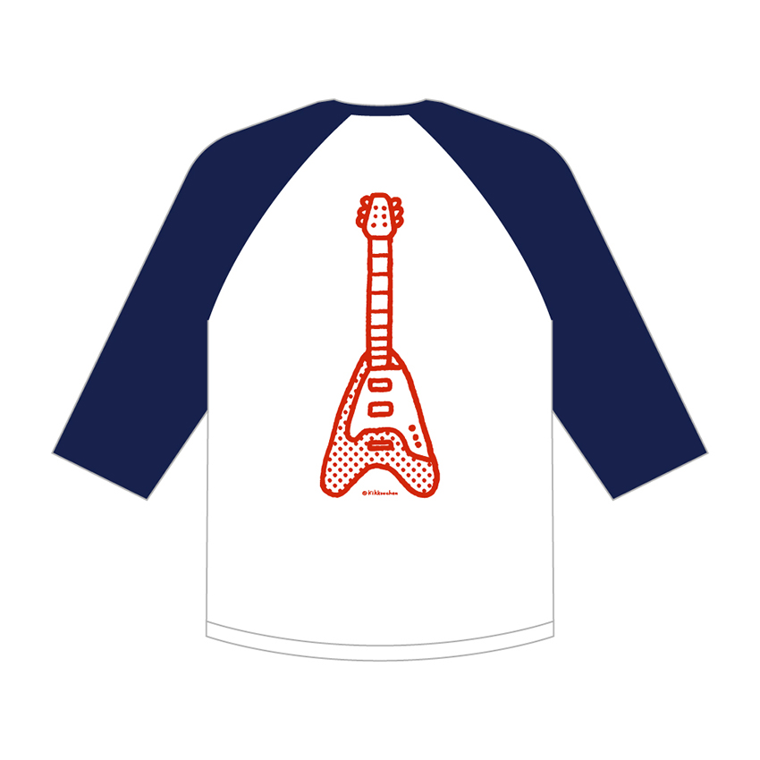 荒吐×きっこうちゃん へびメタル ラグランスリーブTシャツ<ホワイト/ネイビー>