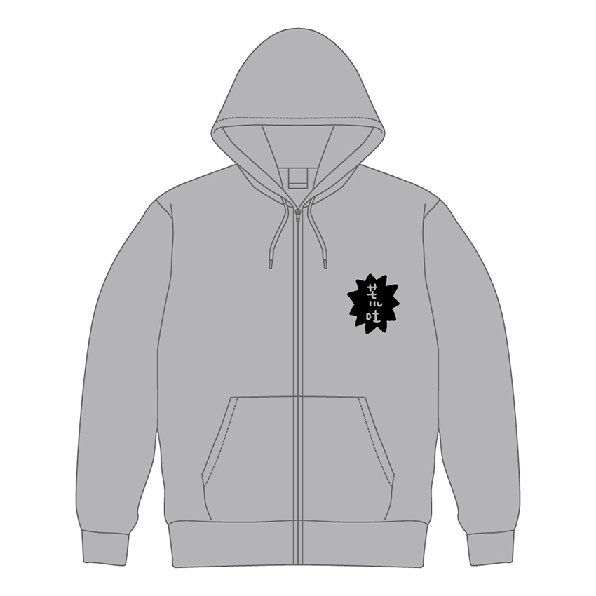 荒吐×きっこうちゃん FIRE&ICE ジップパーカー<グレー>