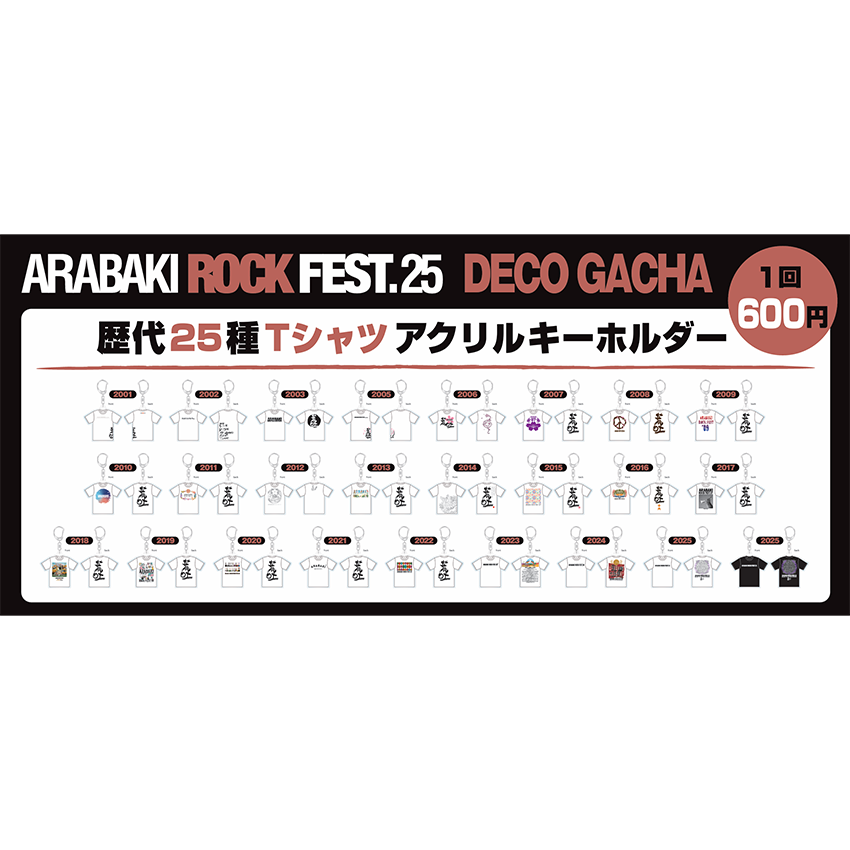 歴代25種Tシャツアクリルキーホルダー（25種）